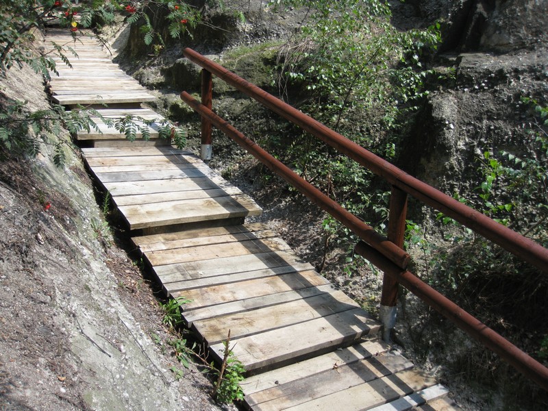 Dřevěný chodník se schody
